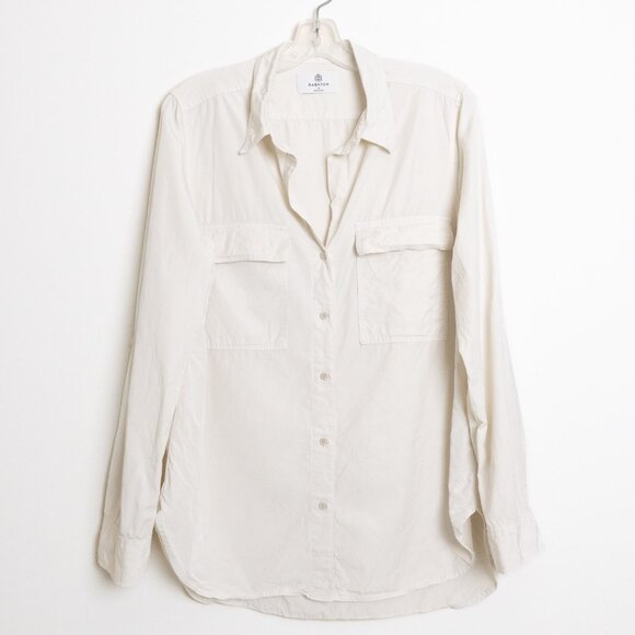 Aritzia Babaton Utility Shirt Relaxed Tencel Twill Button Up Shirt Off White - Picture 3 of 15